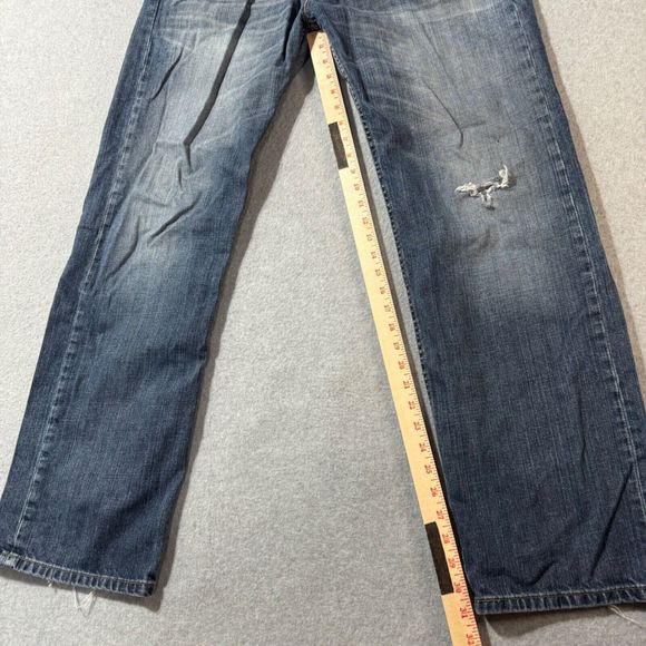 Levis Jeans Mens 36x34 Blue 569 Loose Straight American Medium Wash Denim - Picture 7 of 15